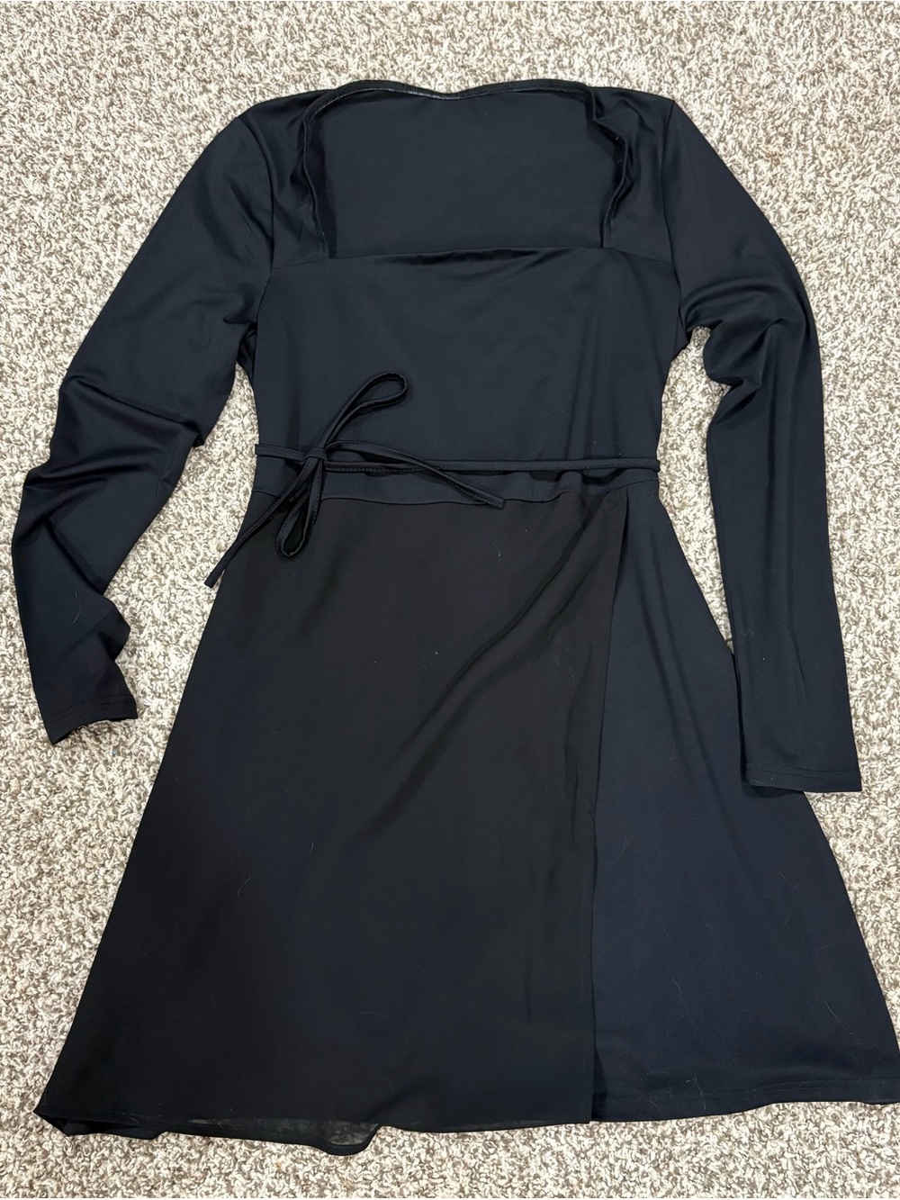 Amazon Black Long-Sleeve Wrap-Style Dress